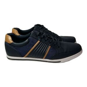 Aldo Navy Brown White Leather low-top Sneakers Men's‎ Size 13 Shoes Casual
